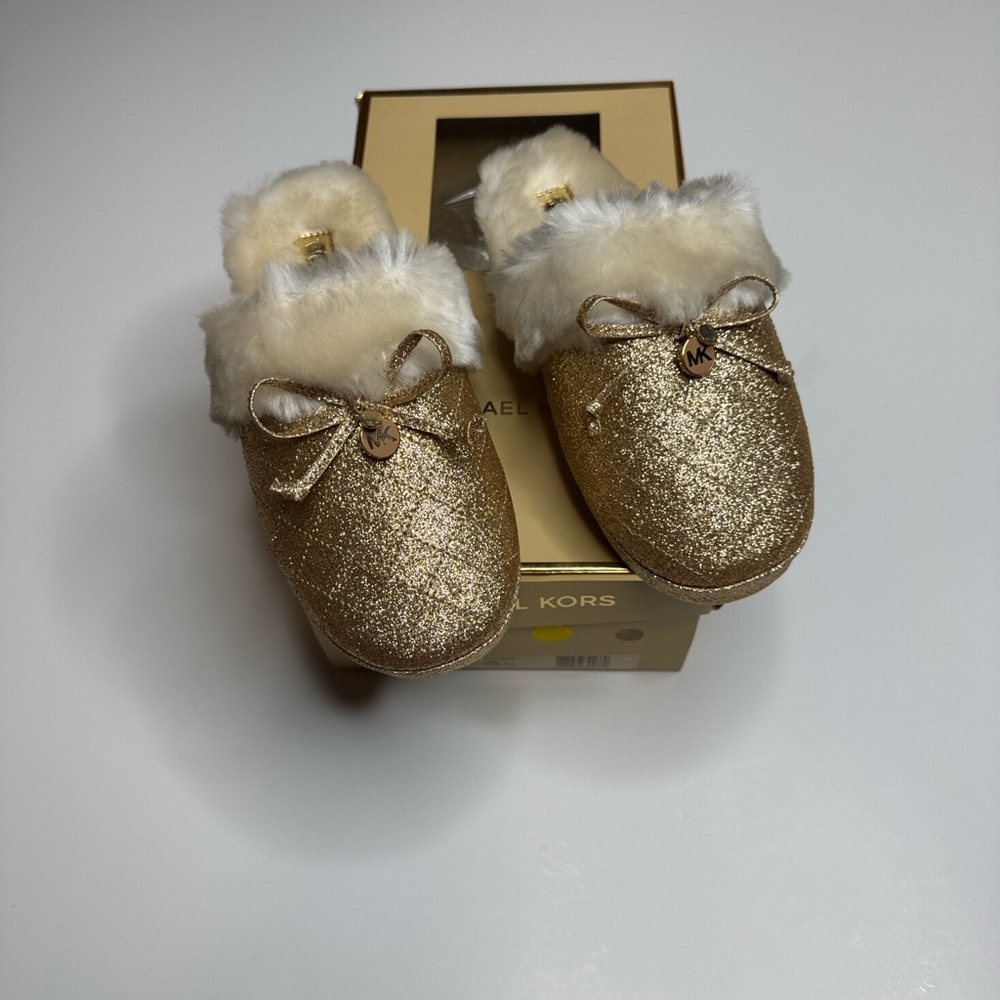 Michael Kors Glittery Gold Carter slippers - Picture 6 of 13